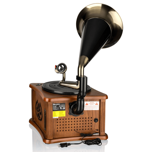 Roadstar HIF-1850TUMPK Gramofone de Madeira Vintage, Giradiscos de Vinil Vintage, Rádio AM FM, CD-MP3, Cassete, USB, , Maderia