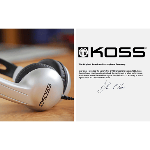 KOSS UR10 Auscultadores com Fio, Auriculares de Faixa, Fechado, Headphones On Ear, , Preto  cinza