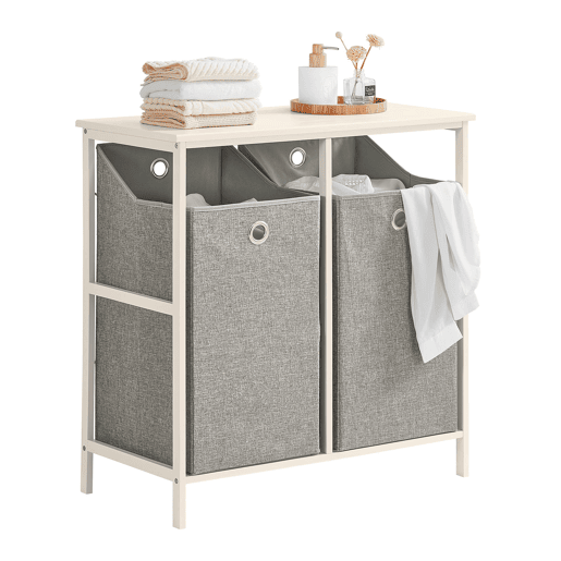 Cesto para roupa suja com 2 compartimentos BZR57-W SoBuy