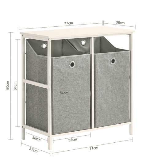 Cesto para roupa suja com 2 compartimentos BZR57-W SoBuy