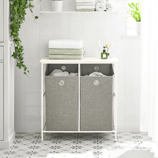 Cesto para roupa suja com 2 compartimentos BZR57-W SoBuy