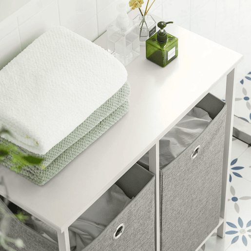 Cesto para roupa suja com 2 compartimentos BZR57-W SoBuy