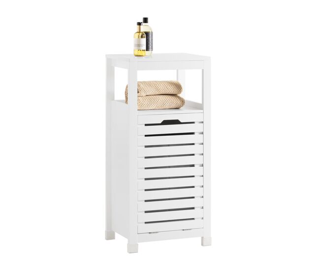 Sobuy canasto para la colada mueble de baño con cesto para ropa sucia amario para baño blanco 42 x 30 x 90 cm bzr67-w