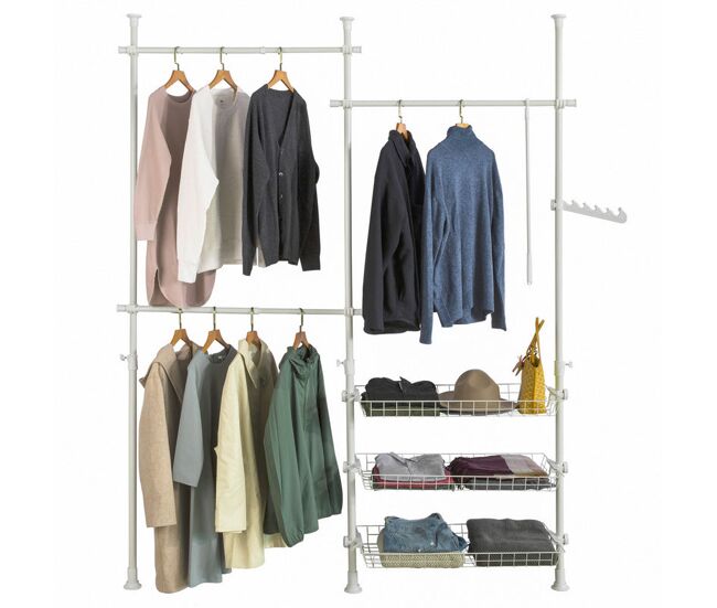 Set de dos cestas de alambre de metal multiusos para ropa 83 x 38 x 8 cm frg34-p02 sobuy