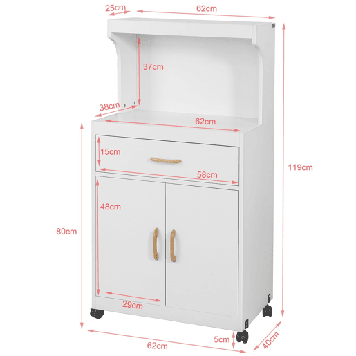 SoBuy Aparador para microondas com 2 portas e 1 gaveta FSB12-W