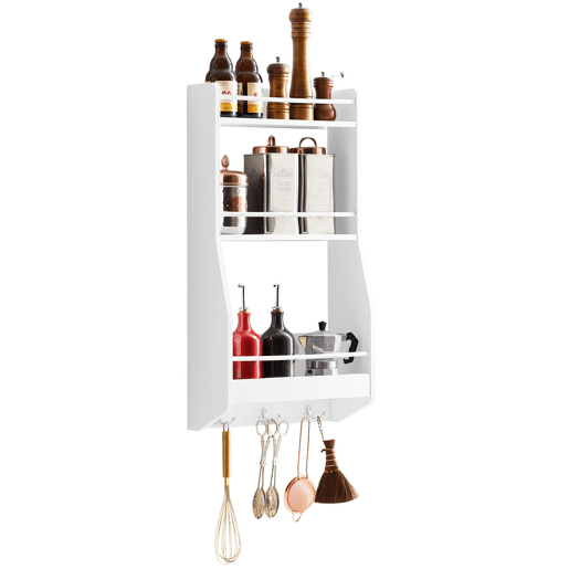 Suporte para especiarias de cozinha com 3 ganchos KCR12-W SoBuy