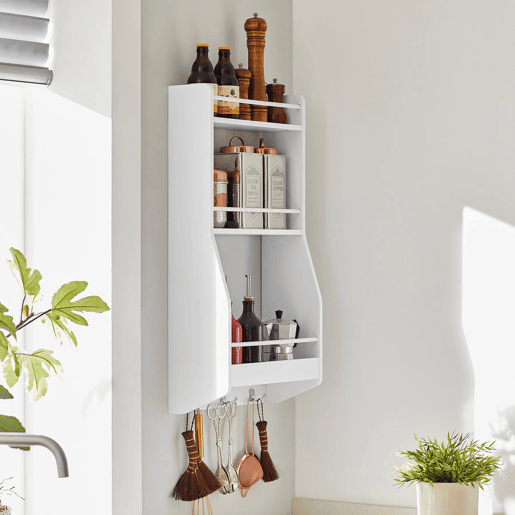 Suporte para especiarias de cozinha com 3 ganchos KCR12-W SoBuy