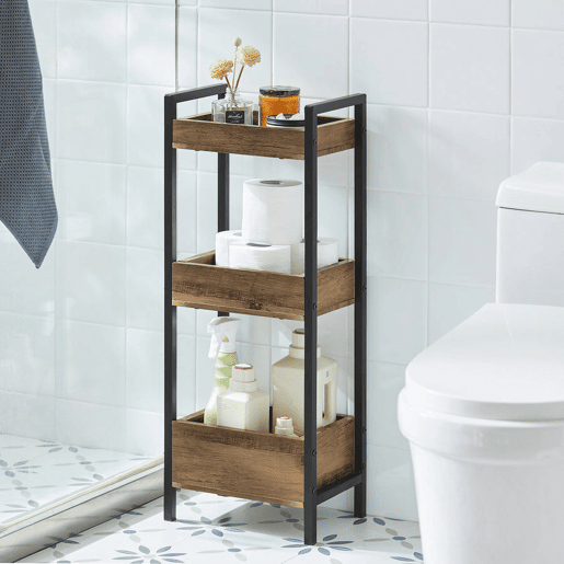 Prateleira de casa de banho com 3 prateleiras FRG226-F SoBuy