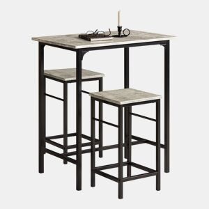 Conjunto Mesa de bar alta e 2 bancos OGT10-HG SoBuy