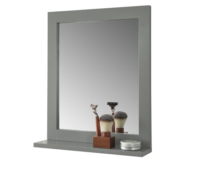 Espejo de pared con 1 estante espejo de baño color gris oscuro frg129-sg sobuy