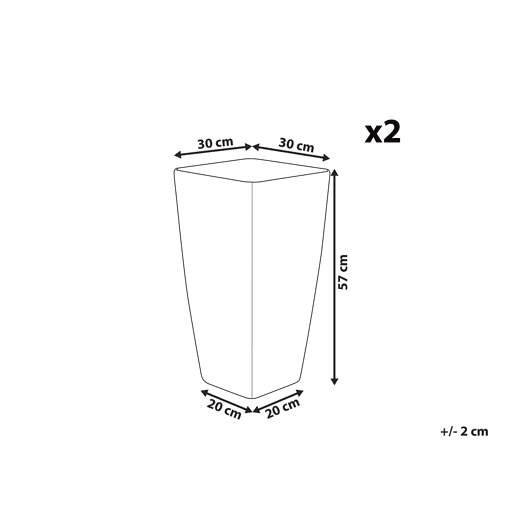 Beliani Conjunto de 2 vasos para plantas MODI