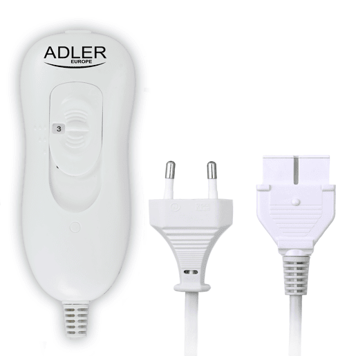 Adler AD7425 Aquecedor de Camas 150 x 80cm, 3 Níveis de Temperatura, Lavável, 60, Tolet