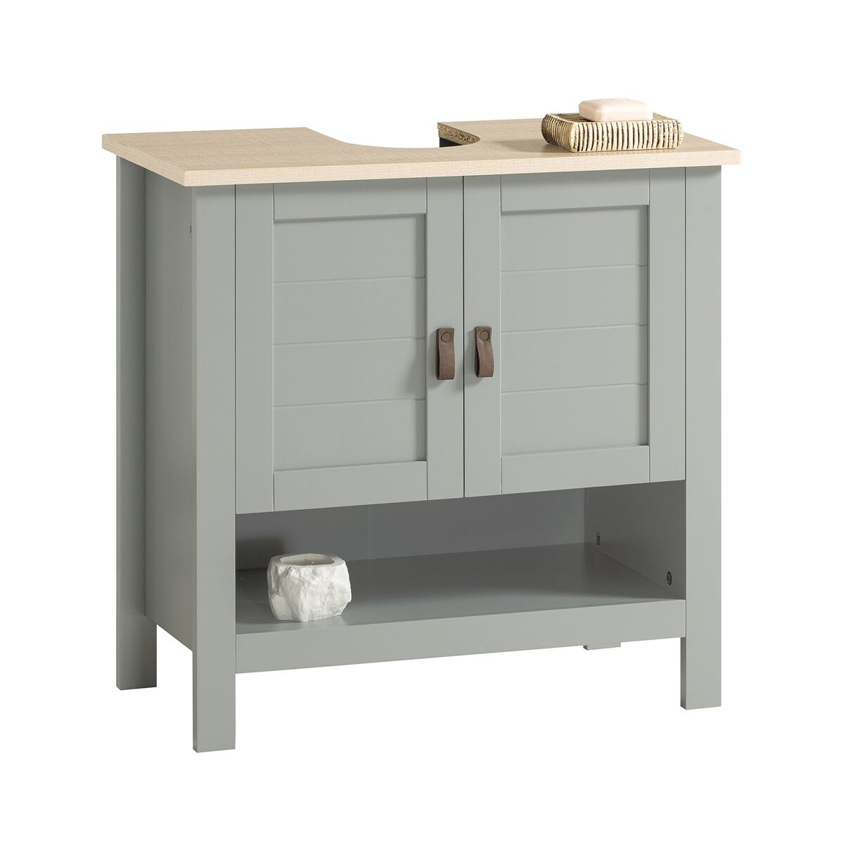 Mueble para debajo del lavabo armario de baño de suelo con 1 estante y 2 puertas 60 x 30 x 60 cm bzr69-hg sobuy
