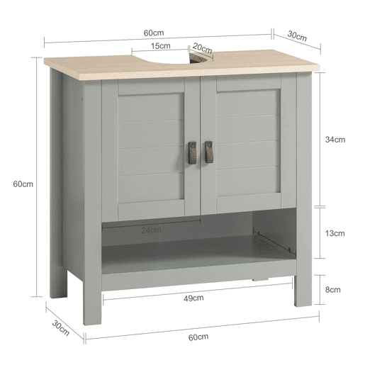Móvel de casa de banho com 2 portas BZR69-HG SoBuy