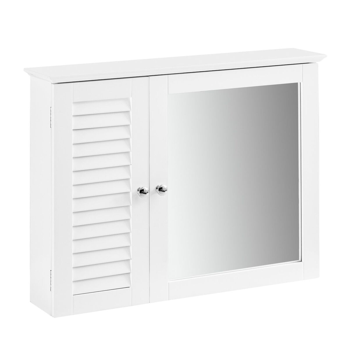 Mueble de pared con espejo armario suspendido con puerta blanco medidas: 65x15x49cm bzr55-w sobuy