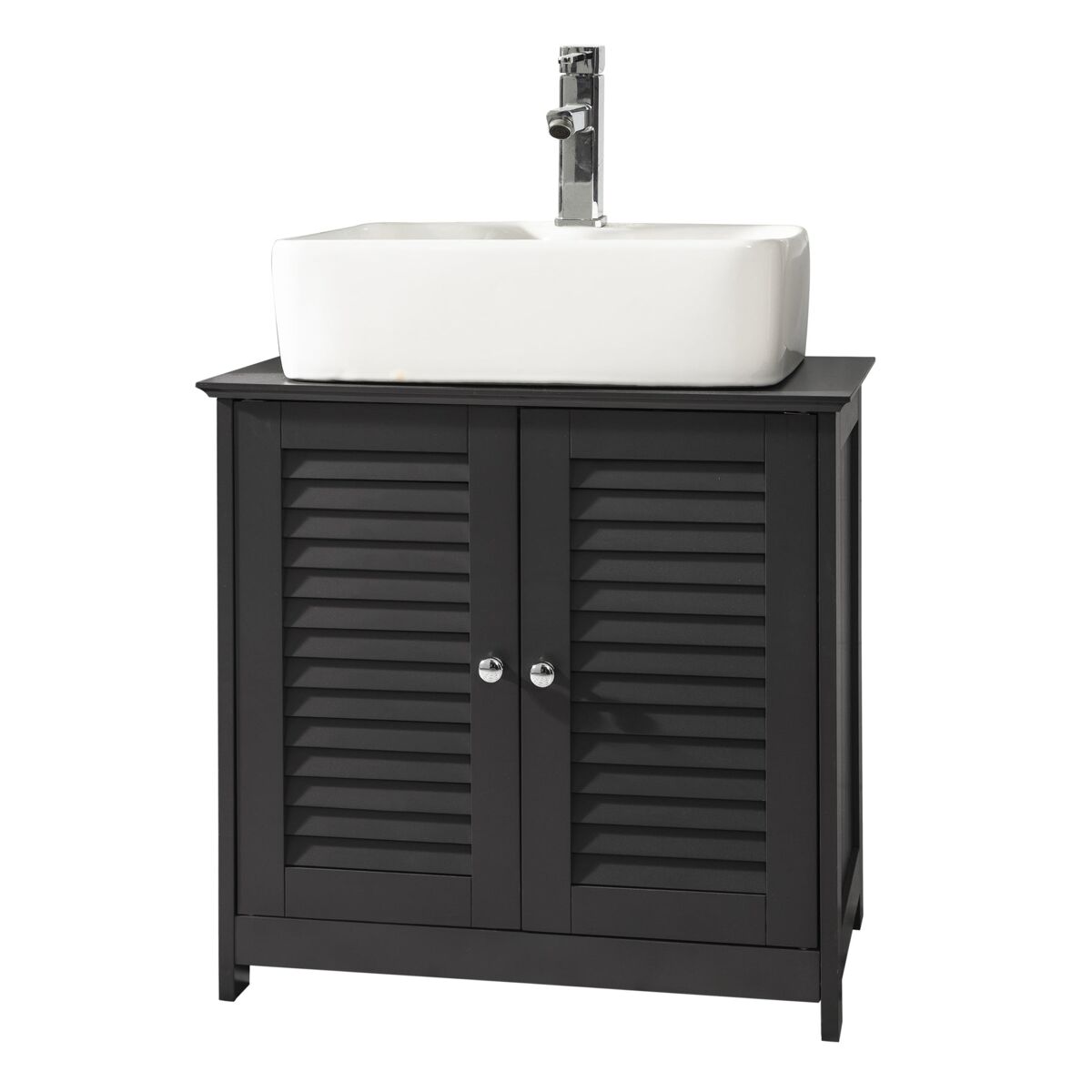 Sobuy armario para el debajo del lavado,2 puertas y 2 estantes interior l60 x p35 x h58 cm gris frg237-dg