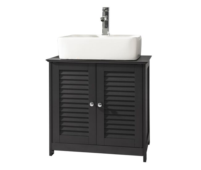 Sobuy armario para el debajo del lavado,2 puertas y 2 estantes interior l60 x p35 x h58 cm gris frg237-dg