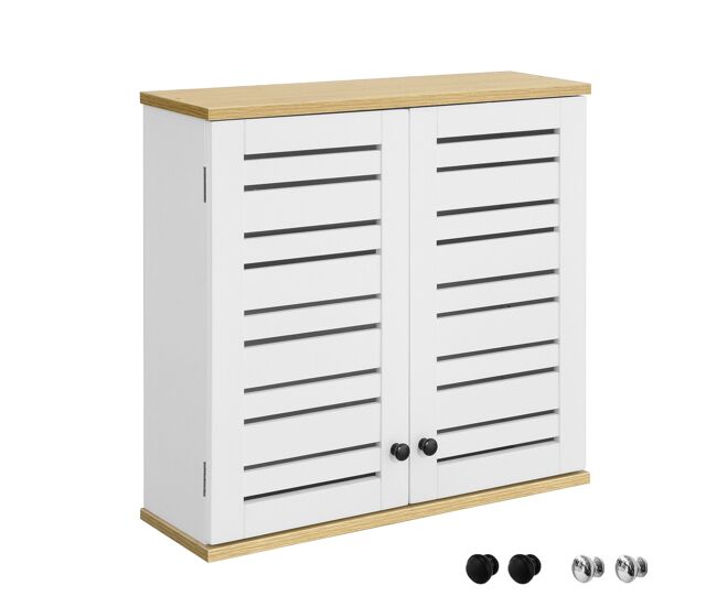 Mueble de pared con 2 puertas armario suspendido mueble de cocina blanco medidas: 60x19x56cm bzr42-w sobuy