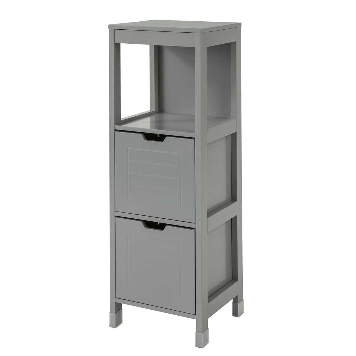 Mueble columna de baño armario para baño-1 estantes y 2 cajones gris oscuro frg127-sg sobuy