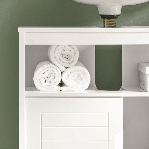 Móvel de casa de banho 1 prateleira 2 portas FRG128-W SoBuy