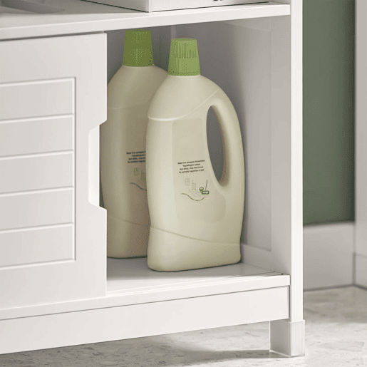 Móvel de casa de banho 1 prateleira 2 portas FRG128-W SoBuy