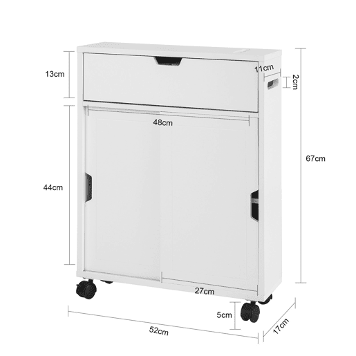 Armário utilitário de casa de banho com 2 portas e 1 gaveta BZR31-W SoBuy