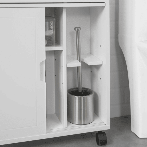Armário utilitário de casa de banho com 2 portas e 1 gaveta BZR31-W SoBuy