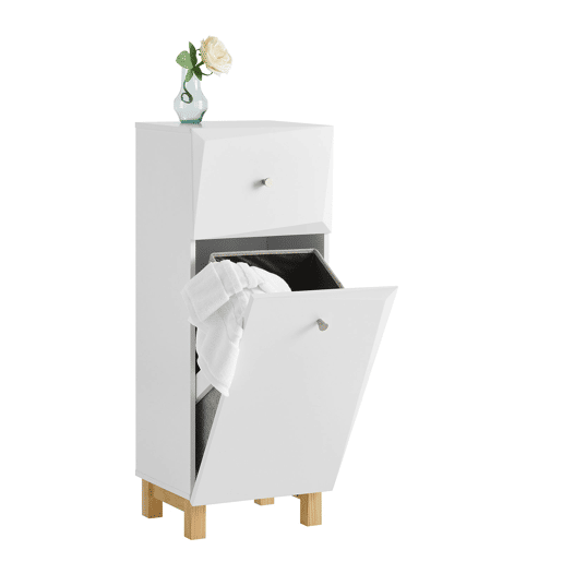 Armário para roupa suja com 1 cesto e 1 gaveta BZR93-W SoBuy