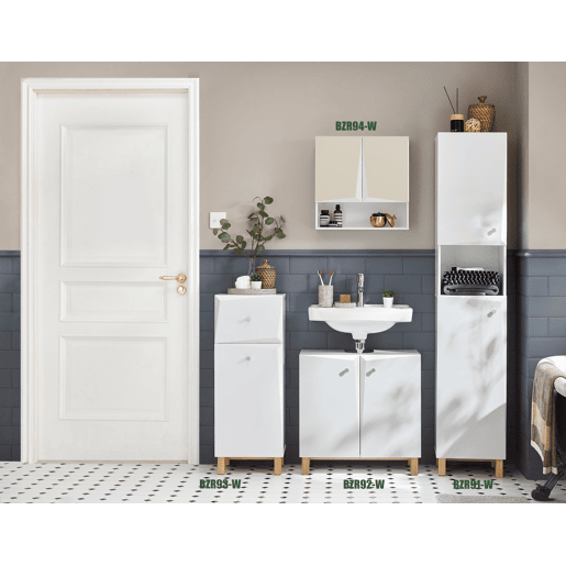 Armário para roupa suja com 1 cesto e 1 gaveta BZR93-W SoBuy