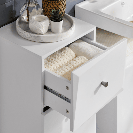 Armário para roupa suja com 1 cesto e 1 gaveta BZR93-W SoBuy