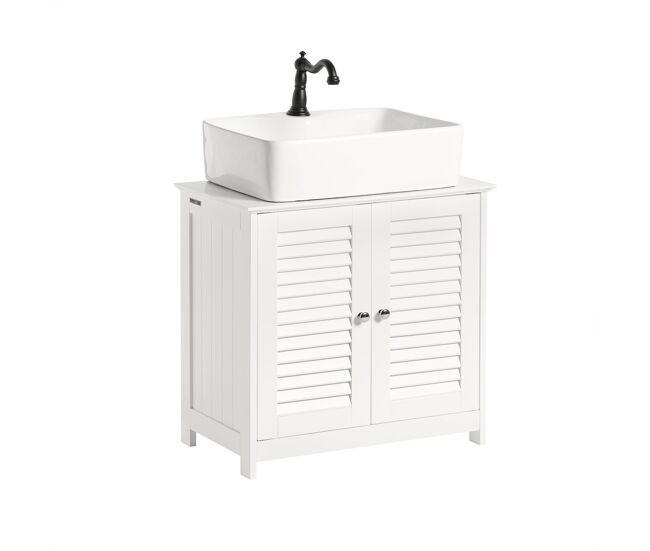Armario para el debajo del lavado,2 puertas,blanco,l 60 x p 35 x h 58 cm blanco frg237-w sobuy