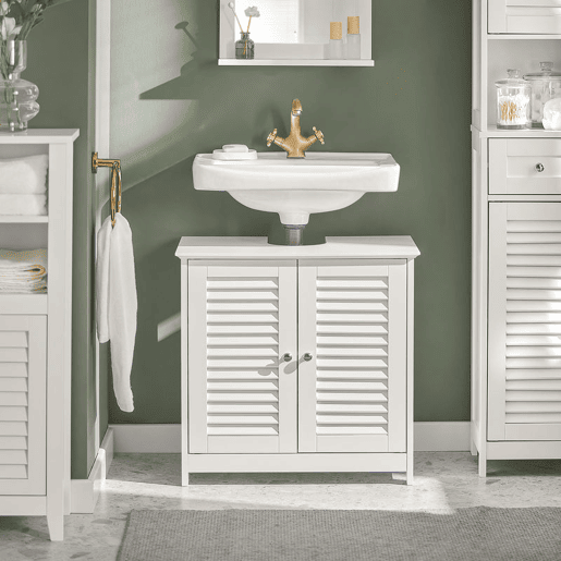 Armário de lavatório com 2 portas FRG237-W SoBuy