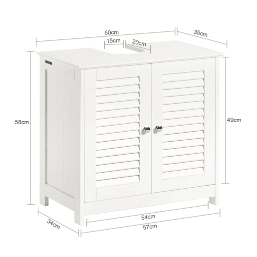 Armário de lavatório com 2 portas FRG237-W SoBuy