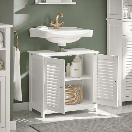 Armário de lavatório com 2 portas FRG237-W SoBuy