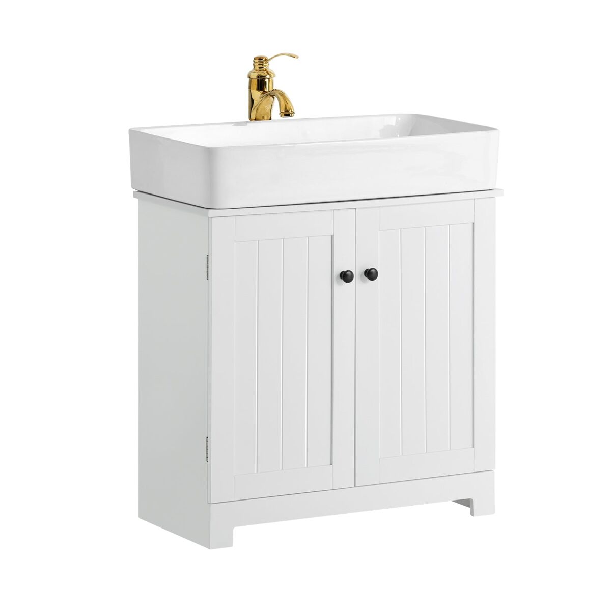 Mueble para debajo del lavabo con pie,armario de baño con 2 estantes,60 x 30 x 60cm blanco bzr18-w sobuy