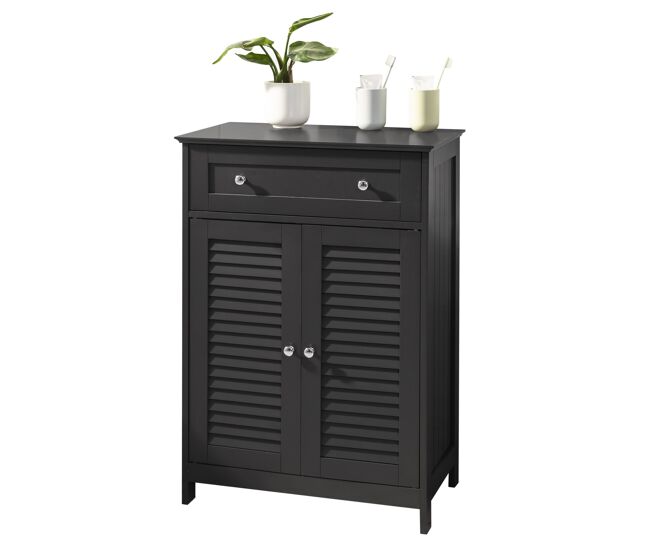 Mueble auxiliar para baño, armario de almacenaje organizador para baño con 1 cajones y 2 puerta gris frg238-dg sobuy