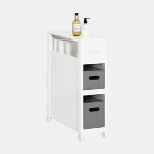 SoBuy Armário de casa de banho com 2 cestos 1 prateleira BZR83-W