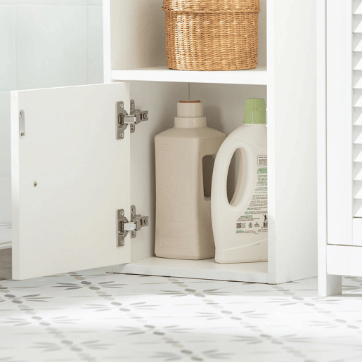 Móvel de casa de banho alto com 2 portas e 2 gavetas STR10-W SoBuy