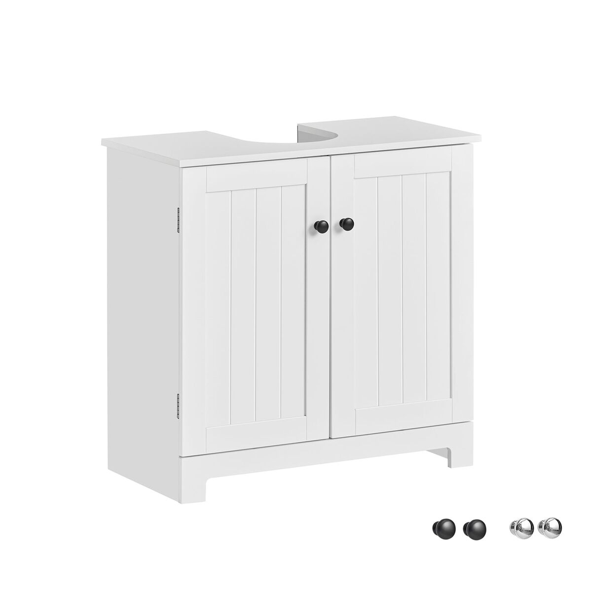 Mueble para debajo del lavabo armario de baño de suelo con 1 estante y 2 puertas 60 x 30 x 60 cm bzr18-ii-w sobuy