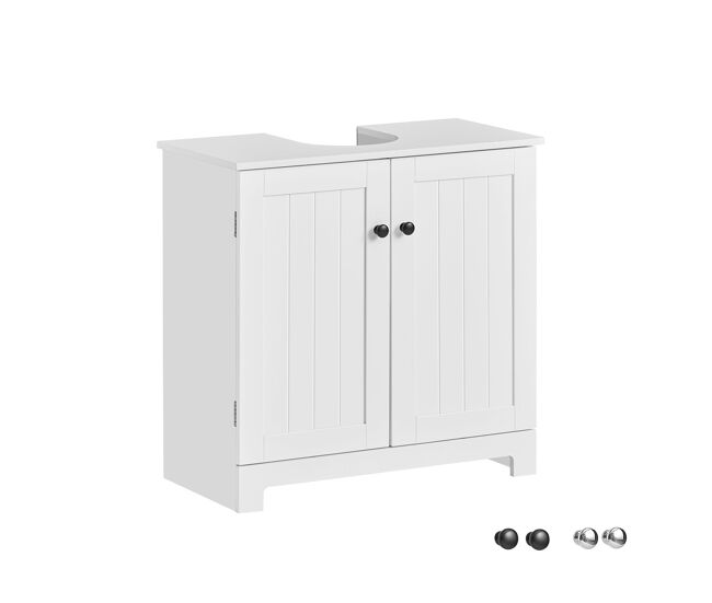 Mueble para debajo del lavabo armario de baño de suelo con 1 estante y 2 puertas 60 x 30 x 60 cm bzr18-ii-w sobuy