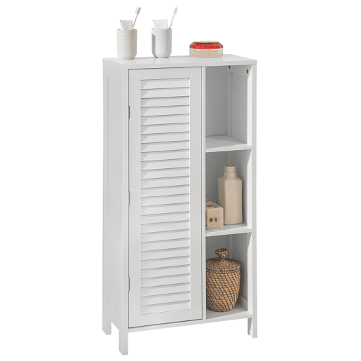 Armário de casa de banho com 1 porta e 3 prateleiras BZR39-W SoBuy