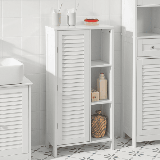 Armário de casa de banho com 1 porta e 3 prateleiras BZR39-W SoBuy