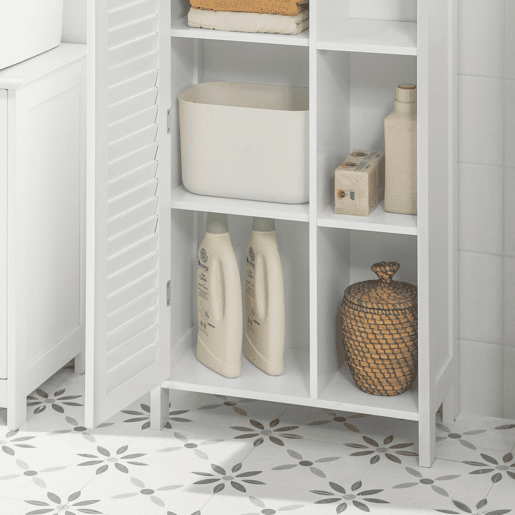 Armário de casa de banho com 1 porta e 3 prateleiras BZR39-W SoBuy