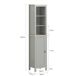 Armario Alto baño con 3 Estantes y 1 Puerta BZR68-HG SoBuy Armario Alto baño con 3 Estantes y 1 Puerta BZR68-HG SoBuy Gris Claro