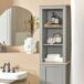 Armario Alto baño con 3 Estantes y 1 Puerta BZR68-HG SoBuy Armario Alto baño con 3 Estantes y 1 Puerta BZR68-HG SoBuy Gris Claro