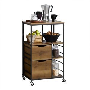 Carrinho de cozinha com 3 gavetas e 3 prateleiras FKW111-PF SoBuy