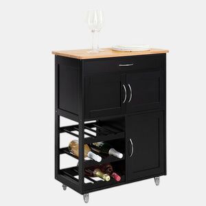 Carrinho de cozinha com 3 portas e 1 gaveta FKW45-SCH SoBuy