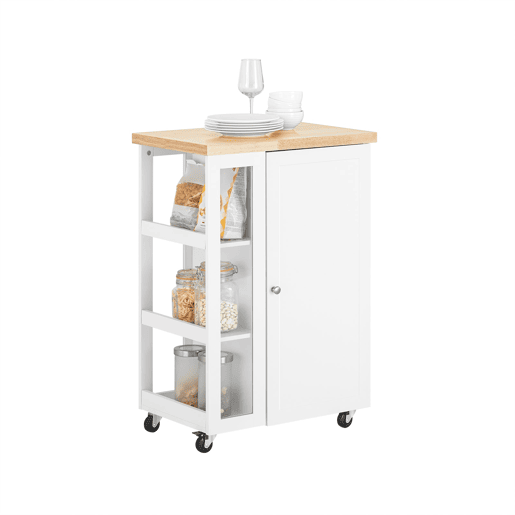 SoBuy Carrinho de cozinha 3 prateleiras 1 porta FKW75-WN