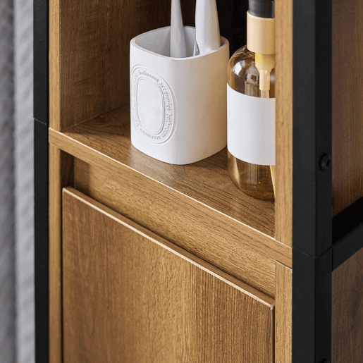 Móvel alto de casa de banho com 3 compartimentos BZR62-PF SoBuy