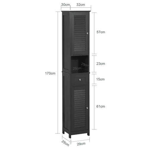 Móvel de casa de banho com 2 portas e 1 gaveta FRG236-DG SoBuy